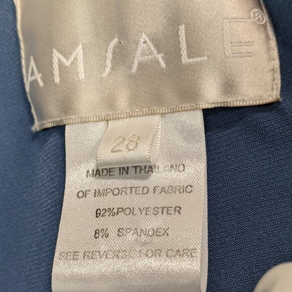 AMSALE Blue Front Wrap Evening Formal Dress 28 - Picture 4 of 5